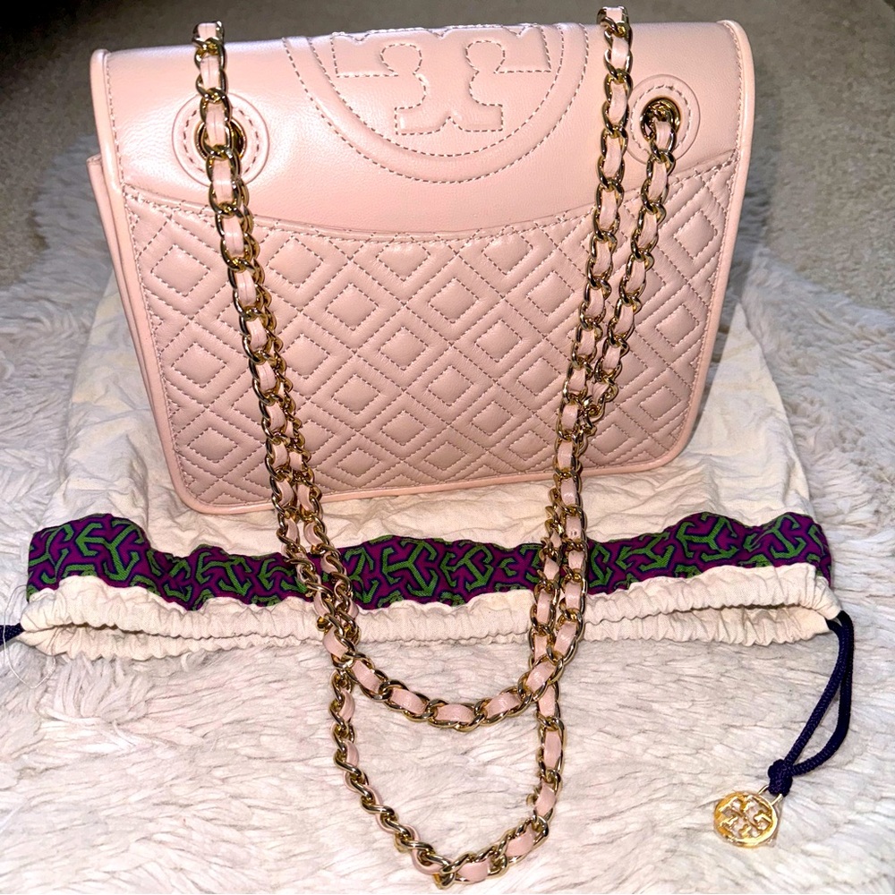 Tory Burch Quilted Leather Flap Shoulder Bag GC